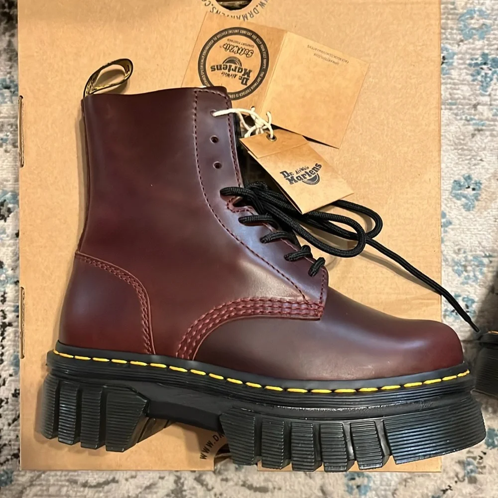 NWT Dr. Martens Audrick Brando Platform Leather Boots UK 4/US 6 - Picture 13 of 17